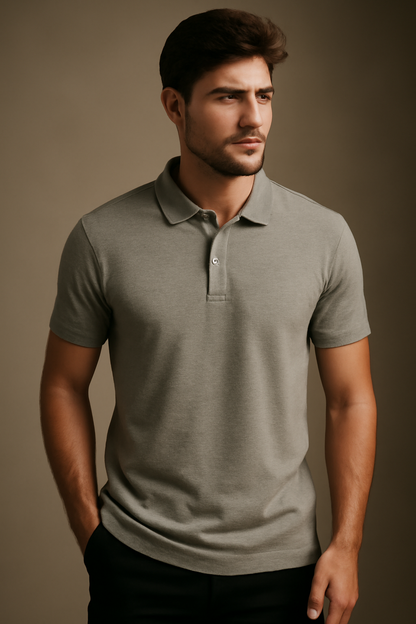 Heather Grey Classic Polo T-Shirt – DIVIK FASHION